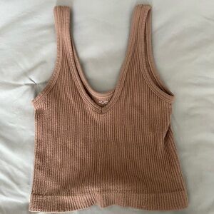 Urban Outfitters Ribbed Light Brown Tank Top